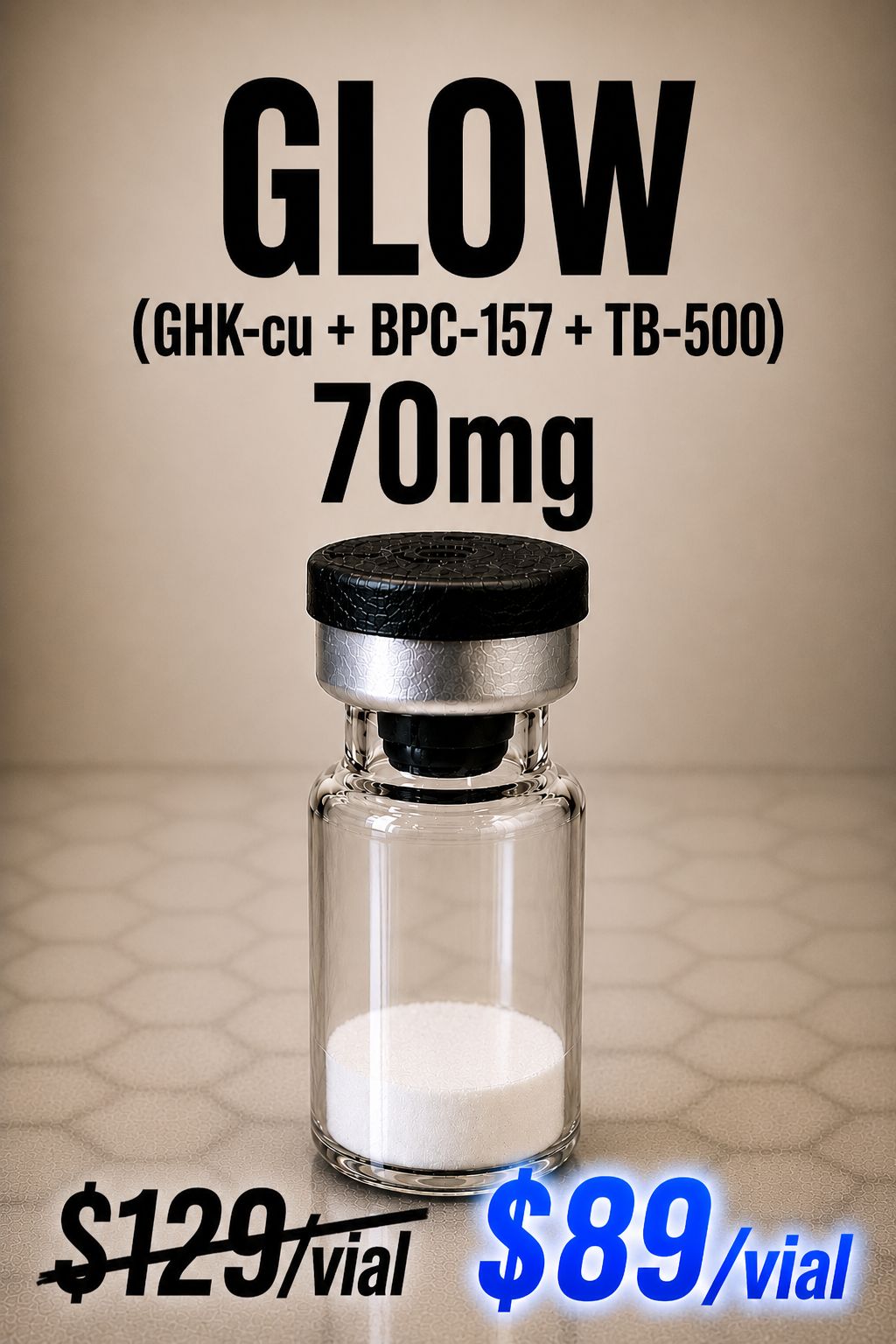 GLOW (GHK-cu + BPC-157 + TB-500) 70mg